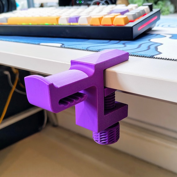 Desk Mount Headphone Hanger | Under-Desk Space-Saving Holder | Gamer Desk Accessory