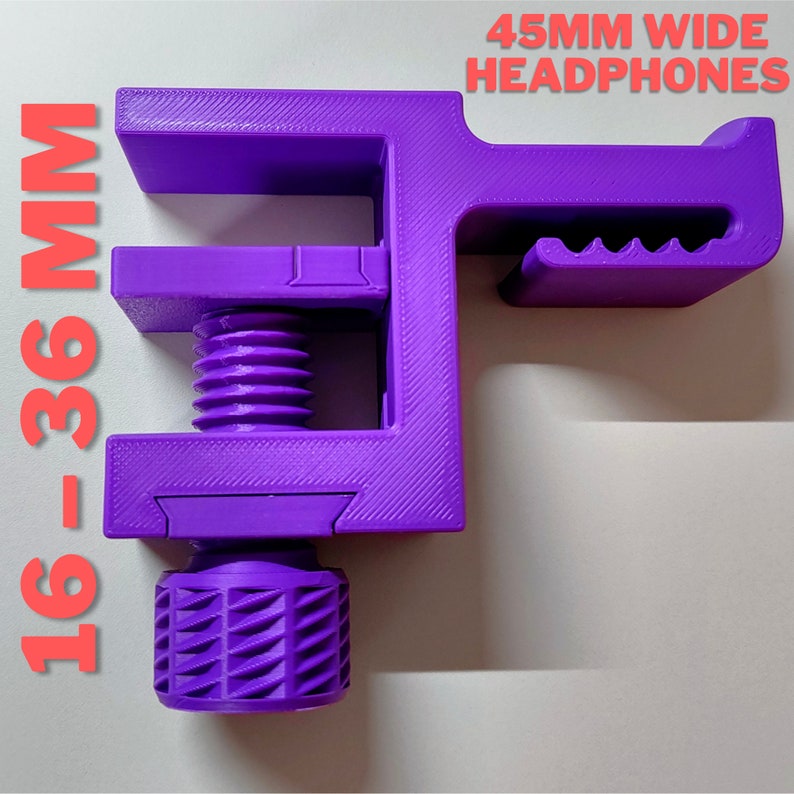 Desk Mount Headphone Hanger | Under-Desk Space-Saving Holder | Gamer Desk Accessory image 3