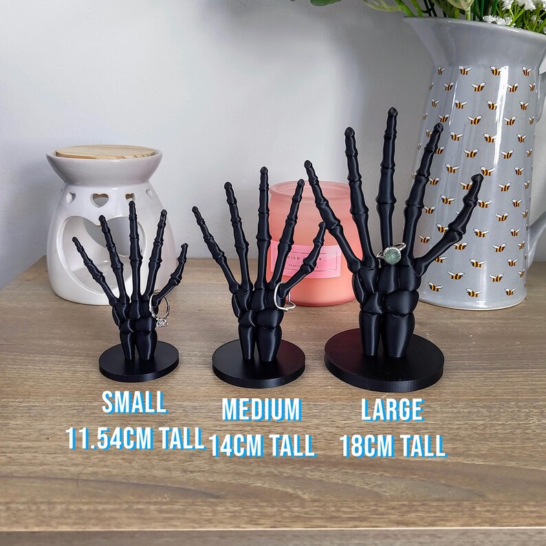 3D Printed Skeleton Hand Jewellery Ring Holder | Unique Décor Piece