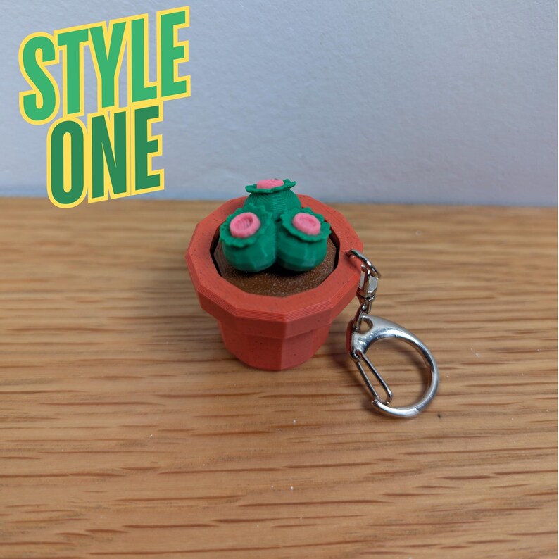 Clicky Succulent Fidget Keychain | 3D Printed Plant Toy | ADHD Stress Relief | Cute Gift image 4