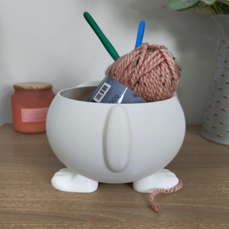 Dog Yarn Bowl | 3D Printed Crochet & Knitting Companion | Cute Dog Gift | Wool Organiser image 3