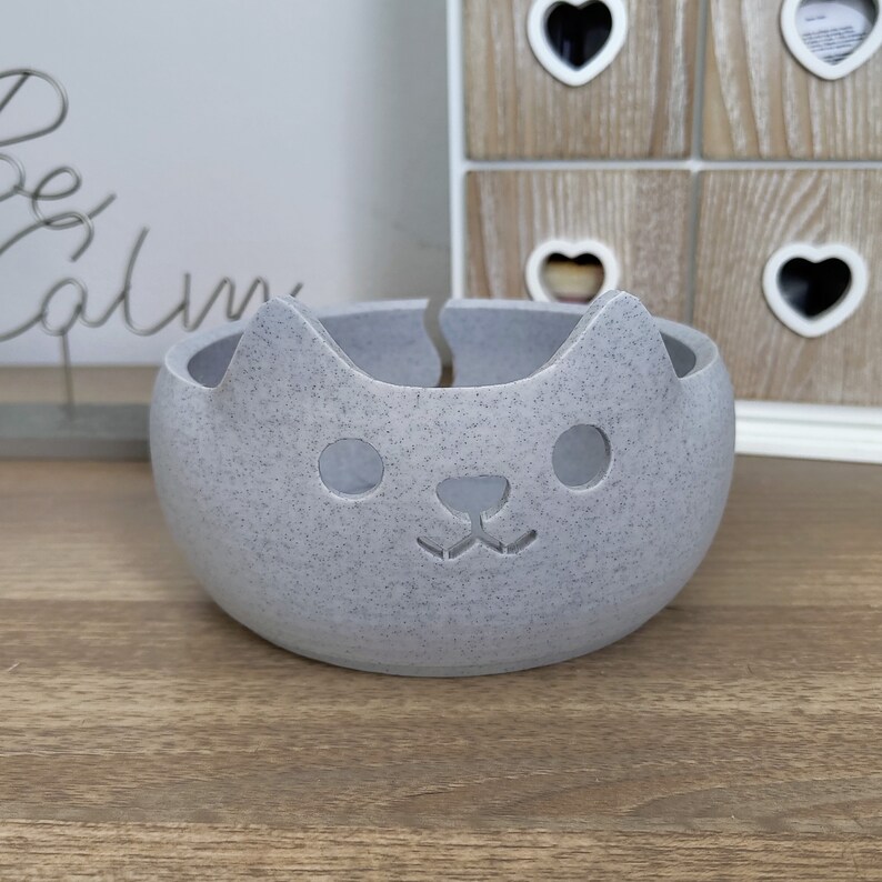 Adorable 3D Printed Cat Wool Yarn Bowl