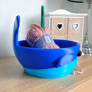 Huge Whale Yarn Bowl | Oversized 3D Printed Crochet Bowl | Big Wool Organiser | Knitting Gift image 4
