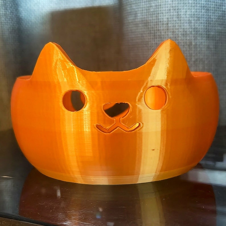 Adorable 3D Printed Cat Wool Yarn Bowl