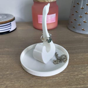 Schwan Ringschale | 3D Gedruckter Schmuck Organizer | Elegante Vogel Schale | Geschenk für Sie Bild 2