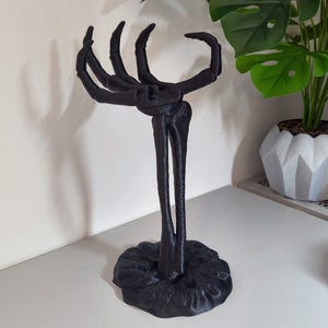 Skeleton Hand Headphone Stand | 3D Printed Gothic Desk Décor | Gamer Gift | Spooky Organiser image 1