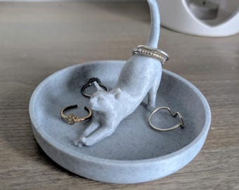 Cat Ring Dish | 3D Printed Jewellery Organiser | Cat Lover Gift | Trinket Tray