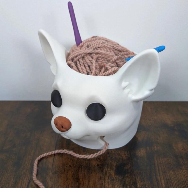 Chihuahua Yarn Bowl | 3D Printed Crochet Organiser | Cute Dog Lover Gift | Wool Holder image 2