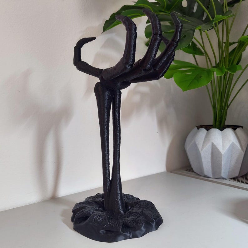 Skeleton Hand Headphone Stand | 3D Printed Gothic Desk Décor | Gamer Gift | Spooky Organiser image 5