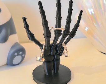 Skeleton Hand Ring Holder | 3D Printed Gothic Jewellery Stand | Spooky Décor | Halloween Gift