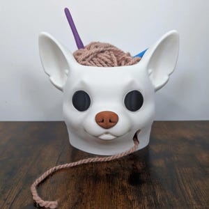 Chihuahua Yarn Bowl | 3D Printed Crochet Organiser | Cute Dog Lover Gift | Wool Holder image 1