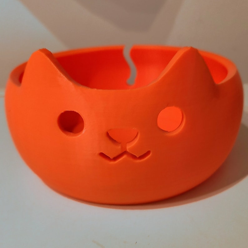 Adorable 3D Printed Cat Wool Yarn Bowl