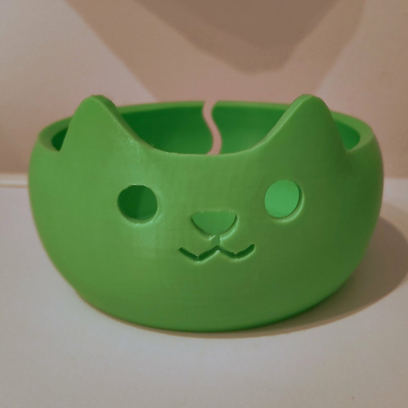Adorable 3D Printed Cat Wool Yarn Bowl