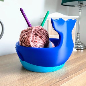 Huge Whale Yarn Bowl | Oversized 3D Printed Crochet Bowl | Big Wool Organiser | Knitting Gift image 5