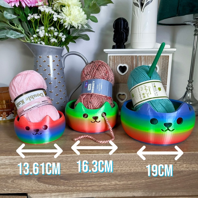 Adorable 3D Printed Cat Wool Yarn Bowl