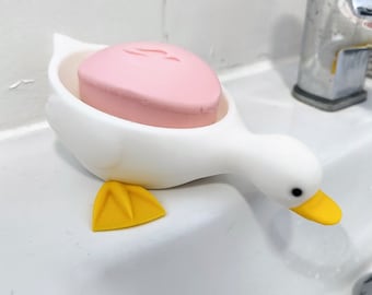 Zeepbakje Eend | 3D-geprinte badkamerdecoratie | Zeephouder aftappen | Leuk housewarmingcadeau