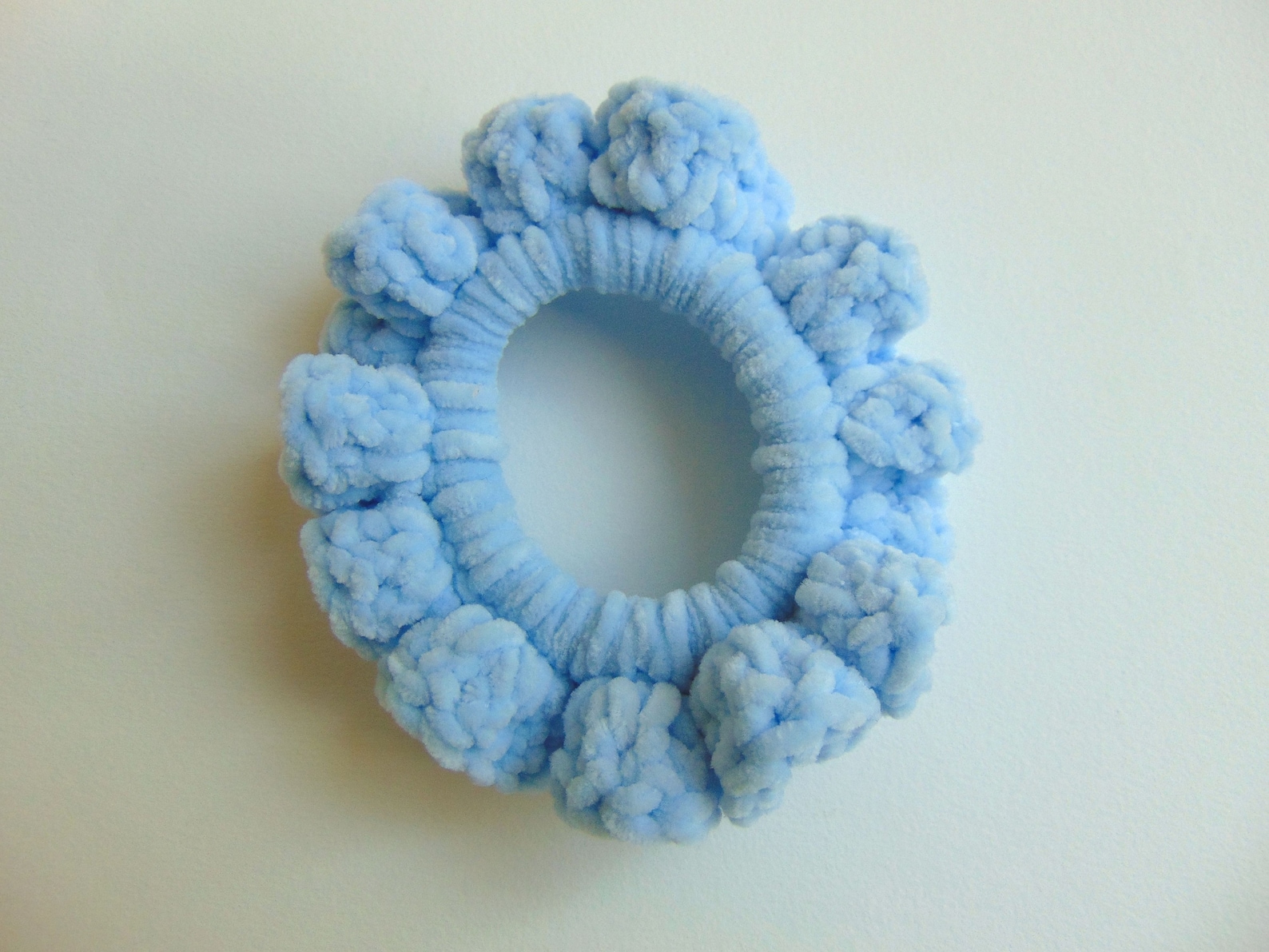 light blue scrunchies