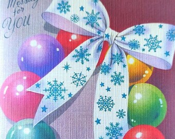 8 Pack of CHRISTMAS BALLS & BOW Cards, 1950's Style w/matched envelopes - Vintage Style Christmas Card, Retro, New for 2024