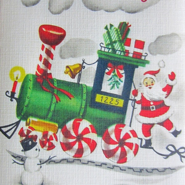 8 Pack of CHRISTMAS CANDY TRAIN Cards, 1960's Style w/matched envelopes -Traditional Vintage Style Christmas Card, Retro Christmas