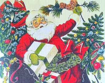 8 Pack of SANTA in SLEIGH Front/Back Cards, 1950's Style w/matched envelopes - Vintage Style Christmas Card, 2024, Retro Christmas