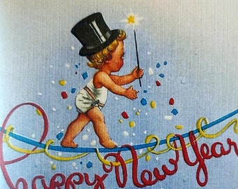 8 Pack of HAPPY NEW YEAR on a Tightrope Cards, 1950's Style w/matched envelopes - Vintage Style Christmas Card, Retro  2024
