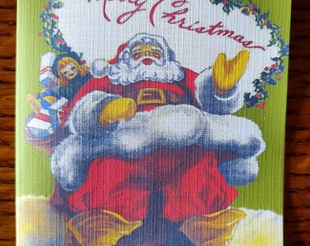 8 Pack of MERRY CHRISTMAS SANTA  Cards, 1960's Style w/matched envelopes - Vintage Style Christmas Card, Retro  2024