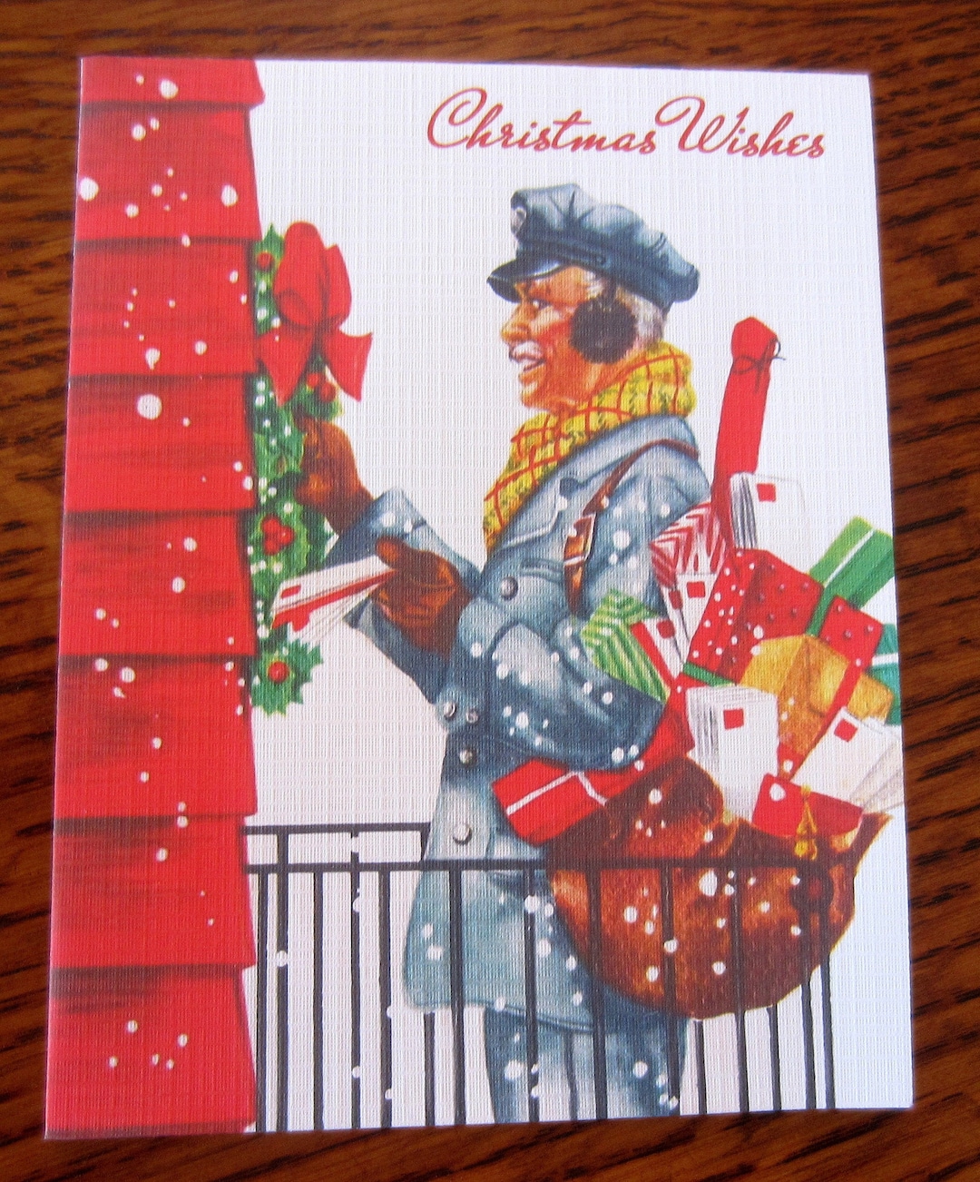 8 Pack of CHRISTMAS MAILMAN Cards, 1950's Style W/matched Envelopes