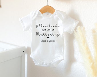 Baby Body personalisiert, Geschenkidee zum Muttertag, Geschenkidee zum Vatertag, Langarmbody oder Kurzarmbody, Geschenke von Kindern