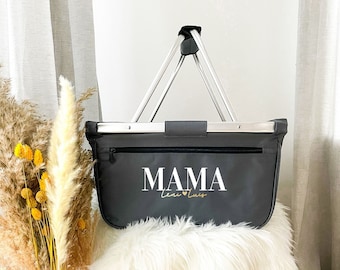 Einkaufskorb personalisiert, Geschenk Mama, Korb mit Wunschnamen, Filzkorb, Geschenk für Oma