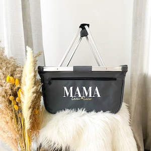 Einkaufskorb personalisiert, Geschenk Mama, Korb mit Wunschnamen, Filzkorb, Geschenk fuer Oma