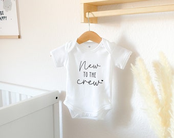 Baby Body personalisiert, New to the Crew Baby Body, originelle Verkündung, individuelles Geburtsgeschenk