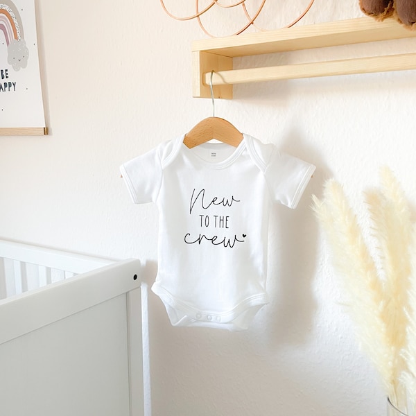 Baby Body personalisiert, New to the Crew Baby Body, originelle Verkündung, individuelles Geburtsgeschenk