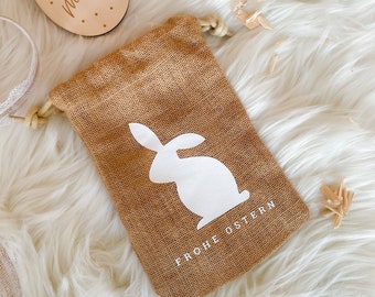 Personalisierte Osterbeutel mit Spruch und Symbol, Geschenkbeutel aus Jute, Ostersäckchen, Geschenkidee zu Ostern von Kleine Wunderstube