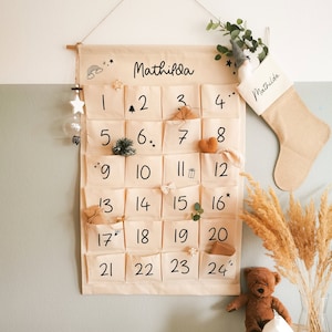 Personalisierter Adventskalender, personalisiert mit Name, Zum selbst Befüllen, Taschen von 1-24 Bild 1