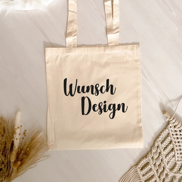 Stoffbeutel WUNSCHDESIGN personalisiert, Henkeltasche, individuell, Einkaufen, Jutebeutel