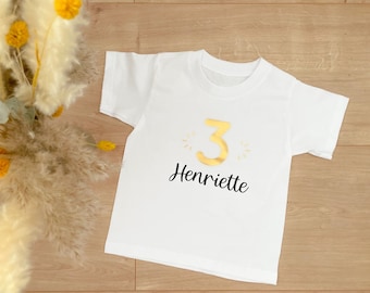 Personalisiertes Geburtstags T-Shirt | Geburtstag Kinder Shirt | Zahl mit Namen