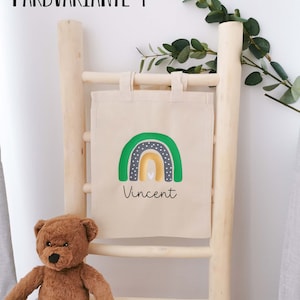 Kindertasche Regenbogen, Stoffbeutel Kindergarten, Stofftasche personalisiert, Turnbeutel, Kinderbeutel, Jutebeutel Bild 6