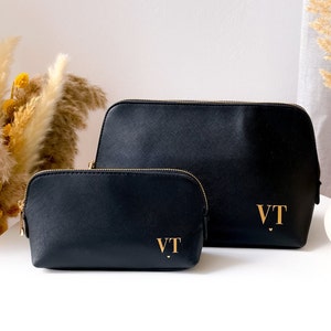 Personalisierte Kosmetiktasche mit Initialen | personalisierter Kosmetikbeutel | Geschenk für Mama, Freundin und Braut | Kulturtasche