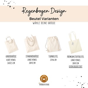 Kindertasche Regenbogen, Stoffbeutel Kindergarten, Stofftasche personalisiert, Turnbeutel, Kinderbeutel, Jutebeutel zdjęcie 2