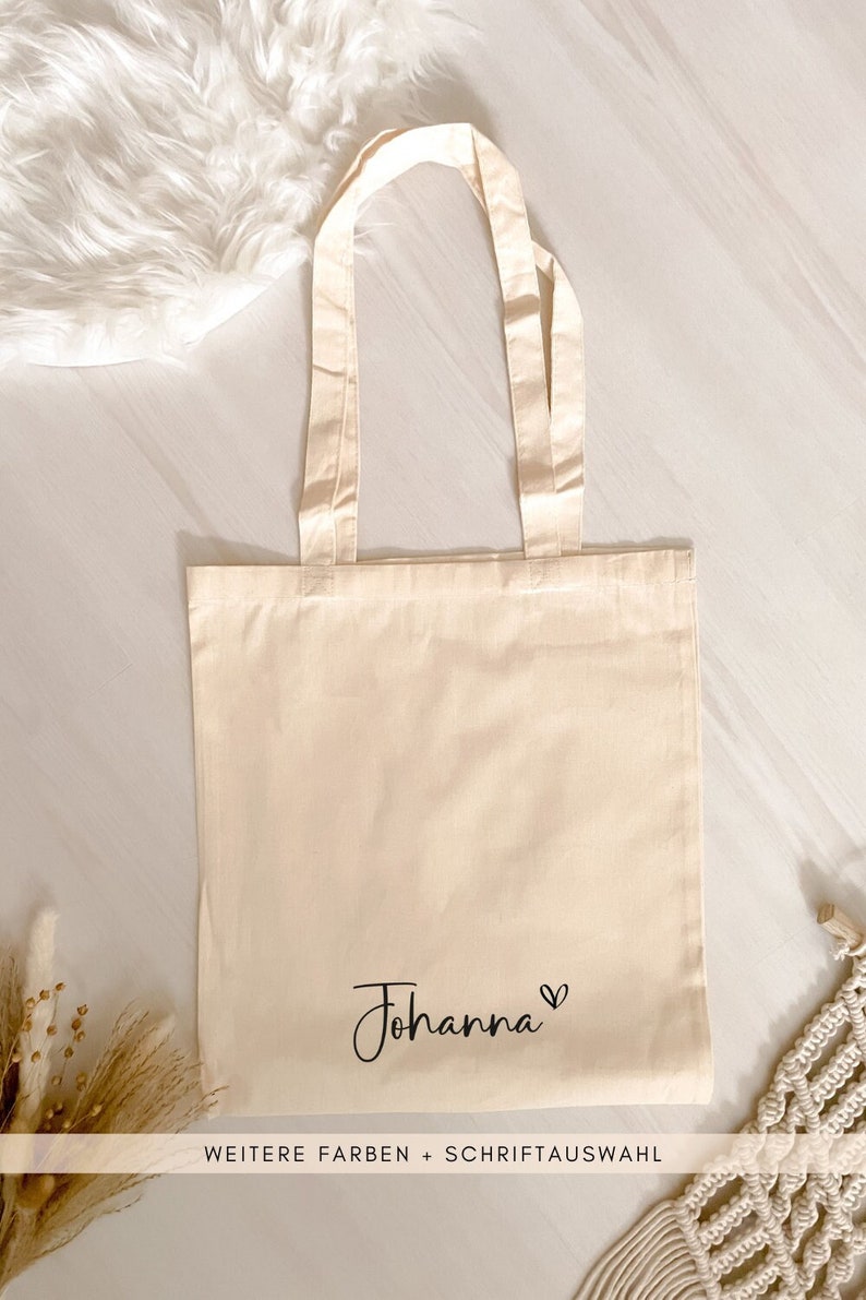 Stoffbeutel Jutebeutel personalisiert als Geschenk für Freundin oder als Stofftasche für JGA und VereineFirmen als individuelles Geschenk image 1