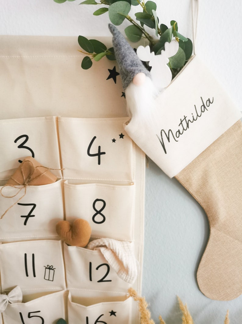 Personalisierter Adventskalender, personalisiert mit Name, Zum selbst Befüllen, Taschen von 1-24 Bild 4