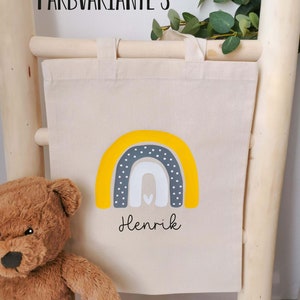 Kindertasche Regenbogen, Stoffbeutel Kindergarten, Stofftasche personalisiert, Turnbeutel, Kinderbeutel, Jutebeutel Variante 5