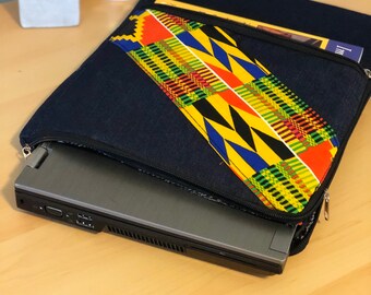 Handmade 15" & 16" Laptop Sleeve with African Ankara Print. For; Apple, Lenovo, Samsung, Dell, HP, ASUS, Acer and others