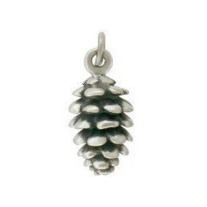Tannenzapfen Charm, 3D Tannenzapfen, Pine Cone Schmuck, Silber Natur Charms, Sterling Silber
