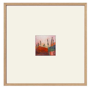 Small Abstract Landscape Painting, Mini Abstract Painting, Colorful abstract art, Tiny Original Art, OOAK art, Ready to Frame, 12x12 framed