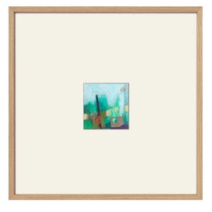 Small Abstract Landscape Painting, Mini Abstract Painting, Colorful, Square, Tiny Original Art, OOAK art, Ready to Frame, 12x12 matted art