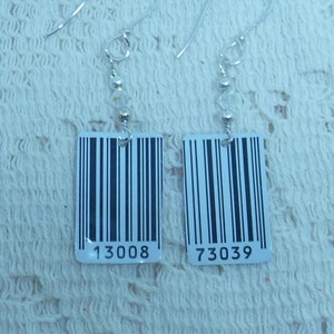Recycled Aluminum UPC Code Earrings