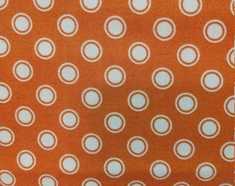 Orange fabric by the yard #20435 orange calico orange dots fabric orange polka dots fabric