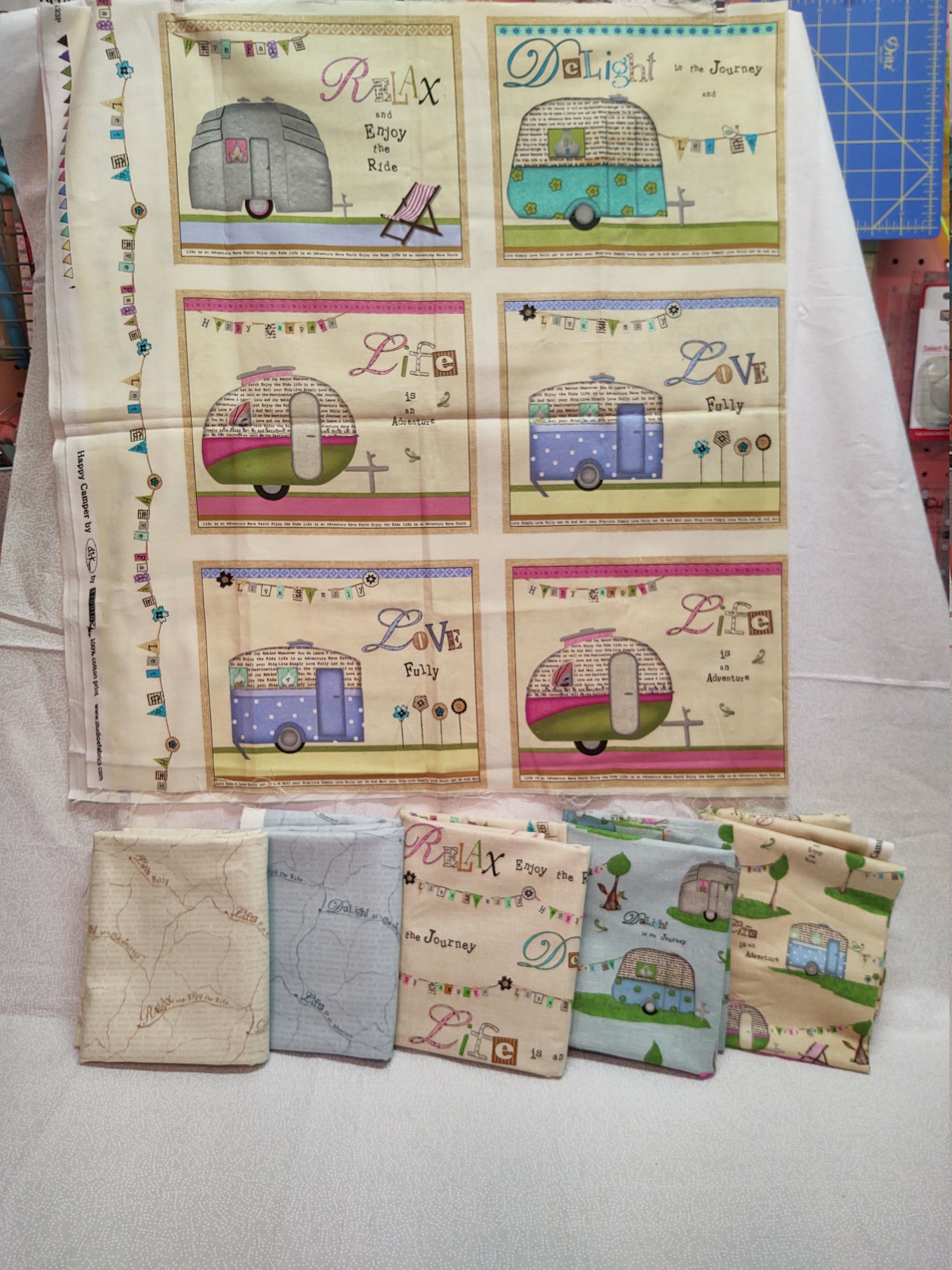 Happy Camper Quilt Fabric Campers Blue by StudioE. Etsy