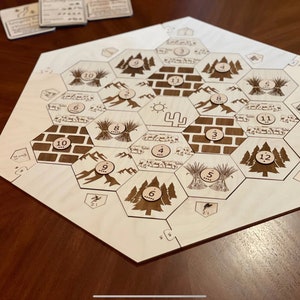 Holz Hex Spielbrett Zubehör, lasergeschnittene Holzbordüre, Hex-Kacheln und Zahlenchips